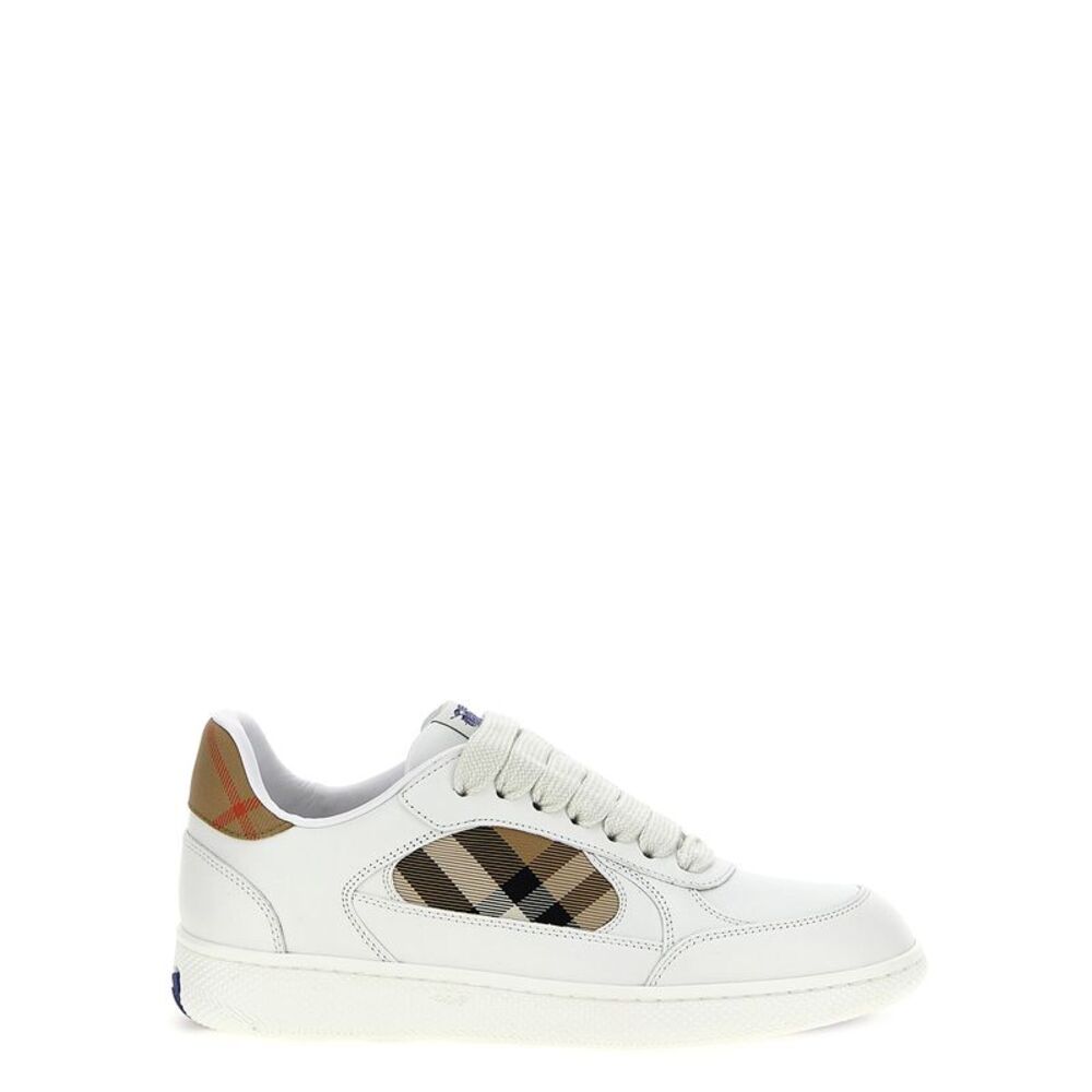 Burberry Beige Leather Low Top Women's Sneakers